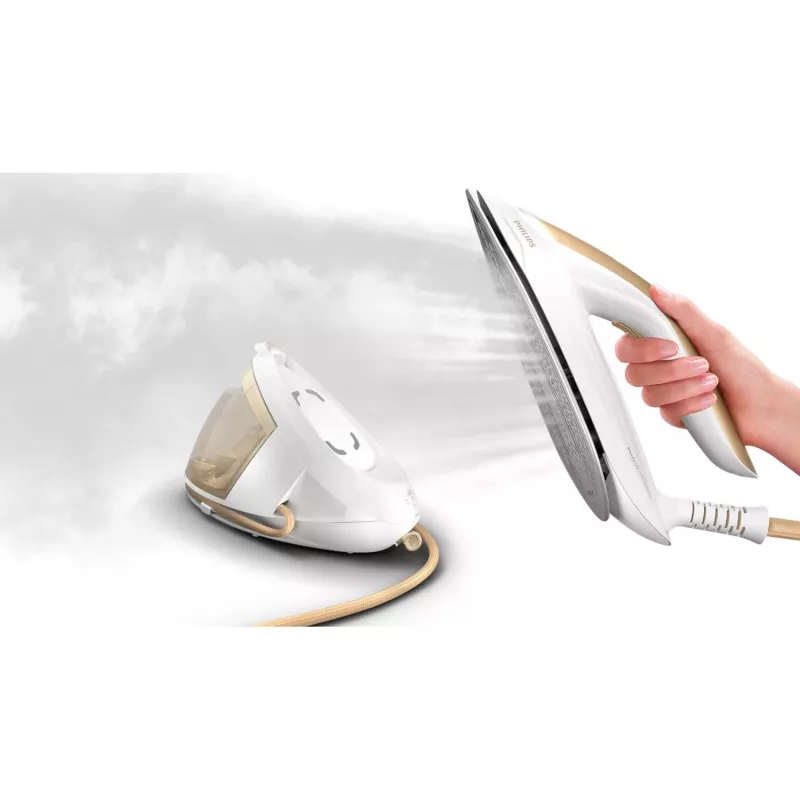 Philips PSG8040/60 stacja parowa 2700 W 1,8 L stopa SteamGlide Elite Złoty, Biały