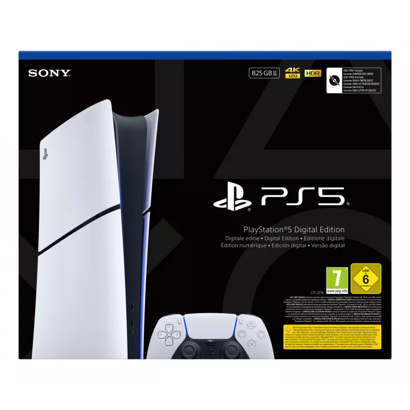 Sony PlayStation 5 Digital Edition (Slim) 825 GB Wi-Fi Czarny, Biały