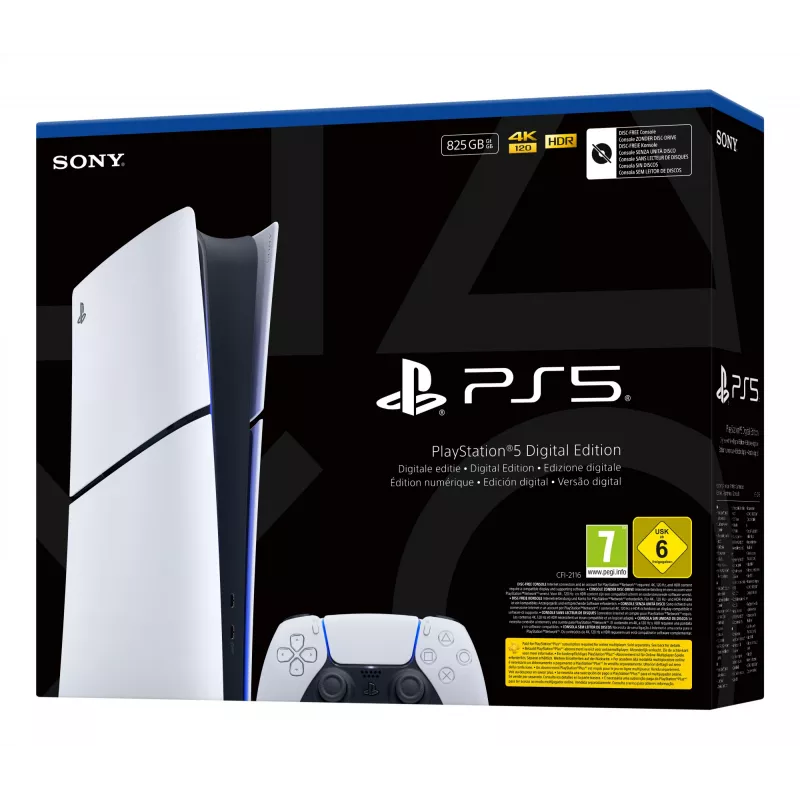Sony PlayStation 5 Digital Edition (Slim) 825 GB Wi-Fi Czarny, Biały