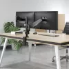 Manhattan Dual Desk Mount for TV & Monitors (Full Motion Gas Spring), For screens 10 inch to 27 inch, Clamp or Grommet Assembly, VESA compatibility: 75x75 and 100x100mm - check the dimensions of the four mounting holes on back of screen to ensure it fits, Max 8kg (each)
