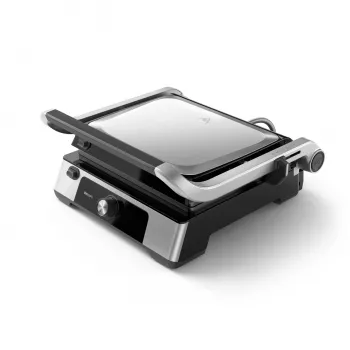 Philips 5000 series Grill kontaktowy, Aluminium, Prostokątny, Obrotowy, 200 °C, Pokrywa na zawiasach, Pokrywa z blokadą, 180°