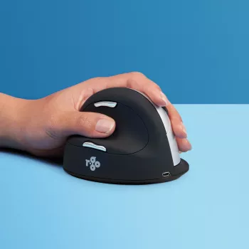Mysz ergonomiczna R-Go HE Break z oprogramowaniem do przerw, duża (rozmiar dłoni ≥ 185 mm), dla leworęcznych, Bluetooth, czarna