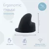 Mysz ergonomiczna R-Go HE Break z oprogramowaniem do przerw, duża (rozmiar dłoni ≥ 185 mm), dla leworęcznych, Bluetooth, czarna