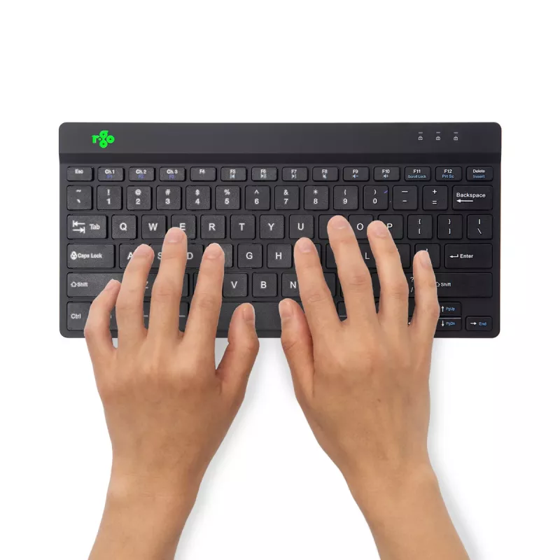 Klawiatura ergonomiczna R-Go Tools R-Go Compact Break, kompaktowa klawiatura z oprogramowaniem do przerw, QWERTY (US), Bluetooth, czarna