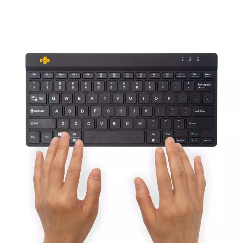 Klawiatura ergonomiczna R-Go Tools R-Go Compact Break, kompaktowa klawiatura z oprogramowaniem do przerw, QWERTY (US), Bluetooth, czarna