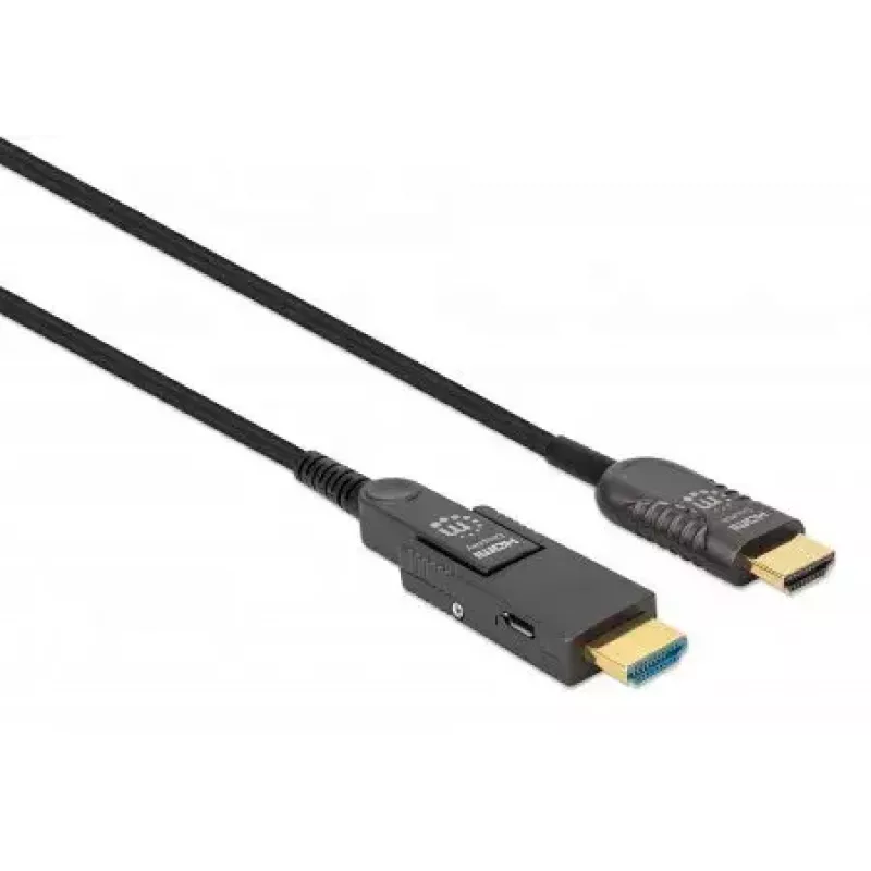 Kabel HDMI na Micro HDMI Manhattan 30m 4K@60Hz aktywny pozłacany