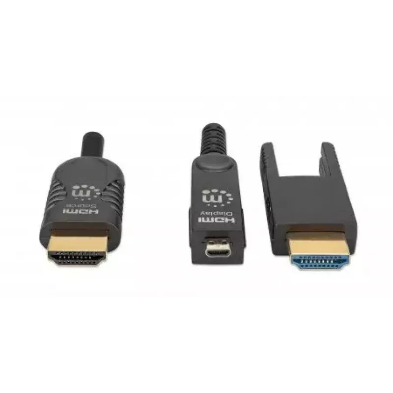 Kabel HDMI na Micro HDMI Manhattan 30m 4K@60Hz aktywny pozłacany