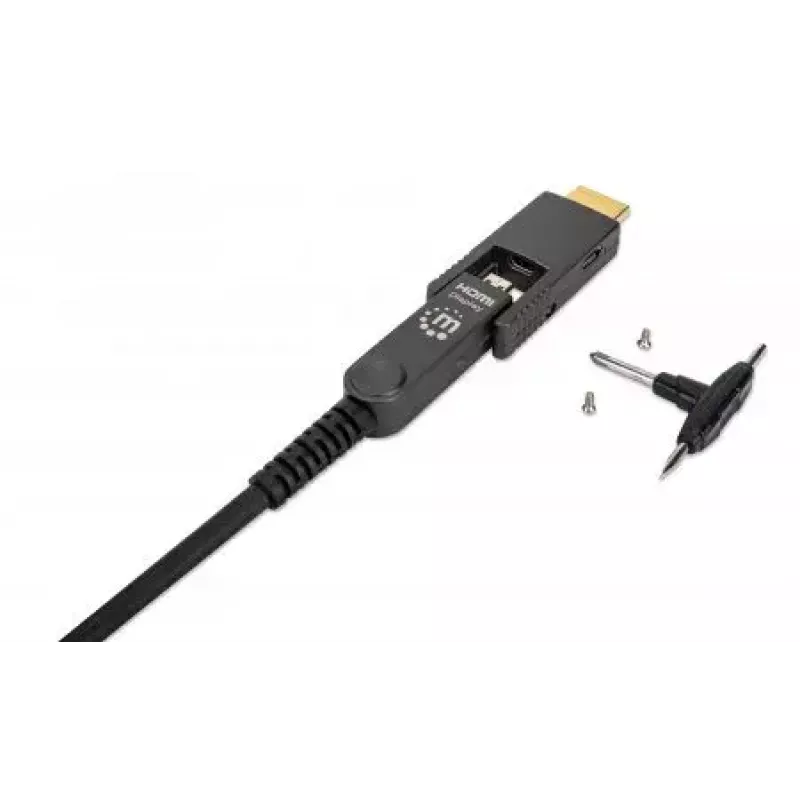 Kabel HDMI na Micro HDMI Manhattan 30m 4K@60Hz aktywny pozłacany