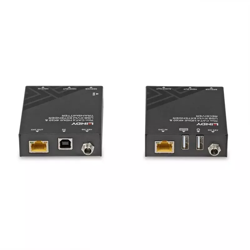 Lindy 70m Cat.6 HDMI 4K60, USB i Audio KVM Extender