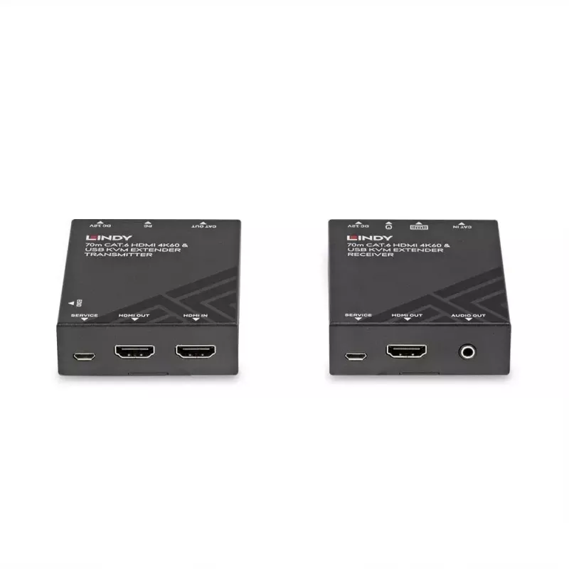 Lindy 70m Cat.6 HDMI 4K60, USB i Audio KVM Extender