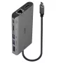 Lindy DST-Mini XT, Mini stacja dokująca do laptopa USB-C z obsługą jednego wyświetlacza (4K) lub dwóch wyświetlaczy (Full HD) oraz ładowaniem przelotowym 100 W