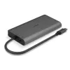 Lindy DST-Mini XT, Mini stacja dokująca do laptopa USB-C z obsługą jednego wyświetlacza (4K) lub dwóch wyświetlaczy (Full HD) oraz ładowaniem przelotowym 100 W