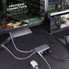 Lindy DST-Mini XT, Mini stacja dokująca do laptopa USB-C z obsługą jednego wyświetlacza (4K) lub dwóch wyświetlaczy (Full HD) oraz ładowaniem przelotowym 100 W