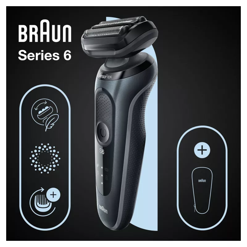 Braun Series 6 61-N1000s Golarka foliowa Czarna, Szara