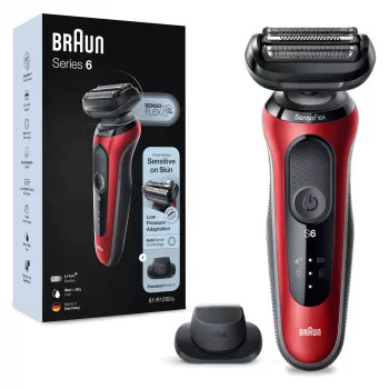 Golarka foliowa Braun Series 6 61-R1200s SensoFlex SensoFoil Czarno-czerwona