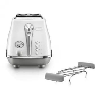 Toster De’Longhi CTOC2103.W 2 kromki 900 W Biały Stal nierdzewna