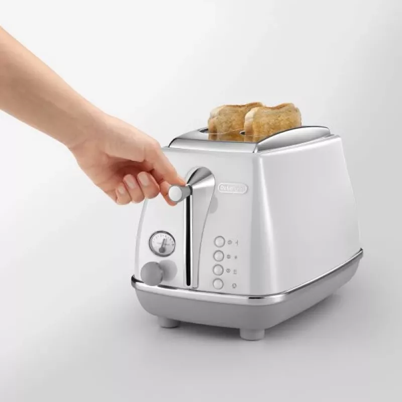 Toster De’Longhi CTOC2103.W 2 kromki 900 W Biały Stal nierdzewna