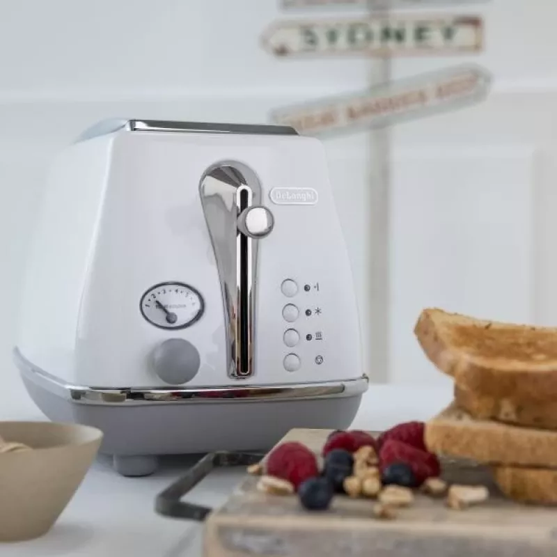 Toster De’Longhi CTOC2103.W 2 kromki 900 W Biały Stal nierdzewna