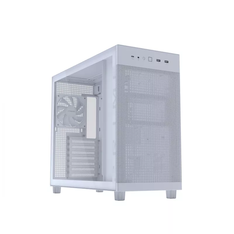 Obudowa PC ASUS PRIME AP303 TG biały — ATX/Micro-ATX/Mini-ITX, szkło hartowane, USB-C, wsparcie dla GPU 360 mm