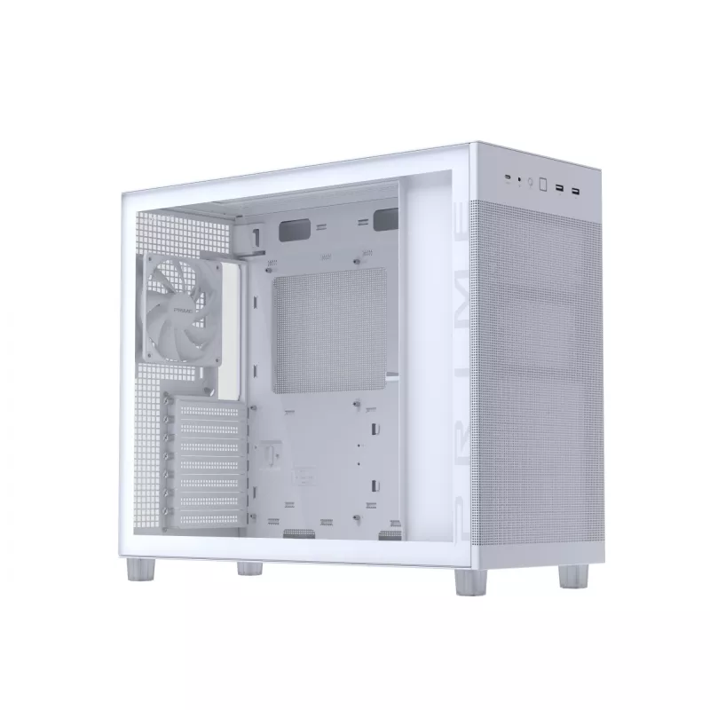 Obudowa PC ASUS PRIME AP303 TG biały — ATX/Micro-ATX/Mini-ITX, szkło hartowane, USB-C, wsparcie dla GPU 360 mm