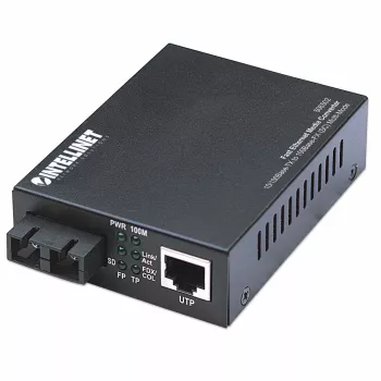 Intellinet Konwerter mediów Fast Ethernet, 10/100Base-Tx na 100Base-Fx (SC) wielomodowy, 2 km