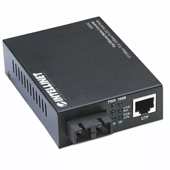 Intellinet Konwerter mediów Fast Ethernet, 10/100Base-Tx na 100Base-Fx (SC) wielomodowy, 2 km