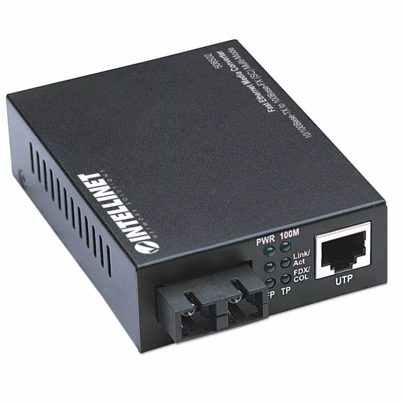 Intellinet Konwerter mediów Fast Ethernet, 10/100Base-Tx na 100Base-Fx (SC) wielomodowy, 2 km