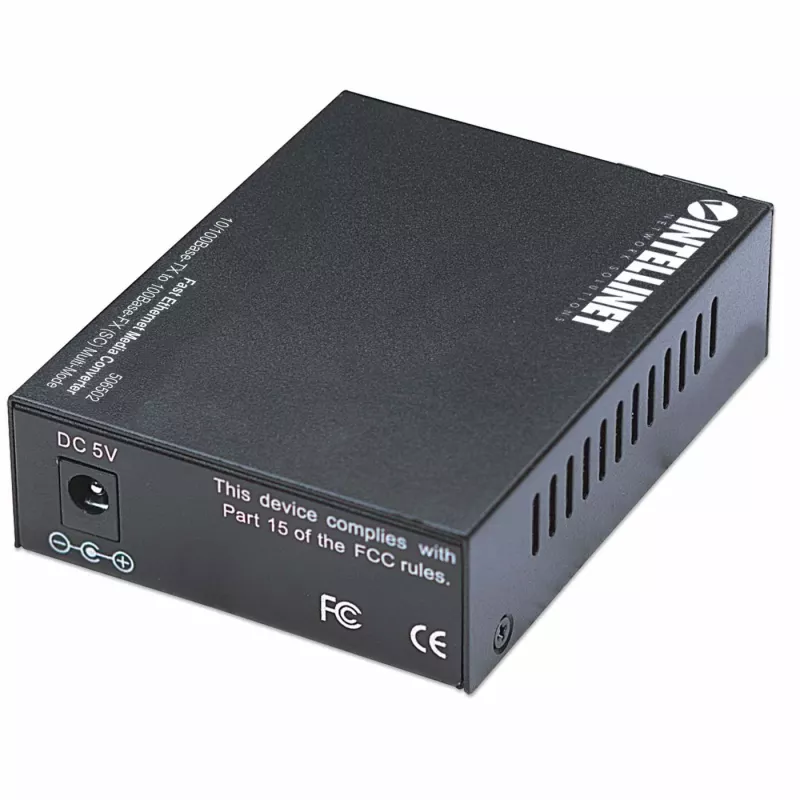 Intellinet Konwerter mediów Fast Ethernet, 10/100Base-Tx na 100Base-Fx (SC) wielomodowy, 2 km