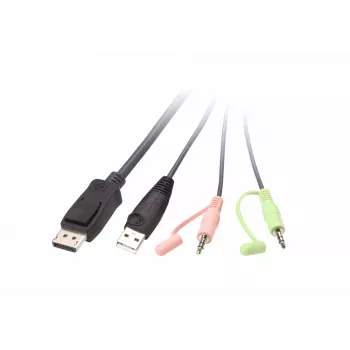 Przełącznik KVM ATEN CS22DP-AT 2-portowy USB DisplayPort, 4K@30Hz, konsola USB-A, audio, kabel 1.2 m