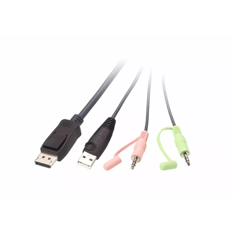 Przełącznik KVM ATEN CS22DP-AT 2-portowy USB DisplayPort, 4K@30Hz, konsola USB-A, audio, kabel 1.2 m
