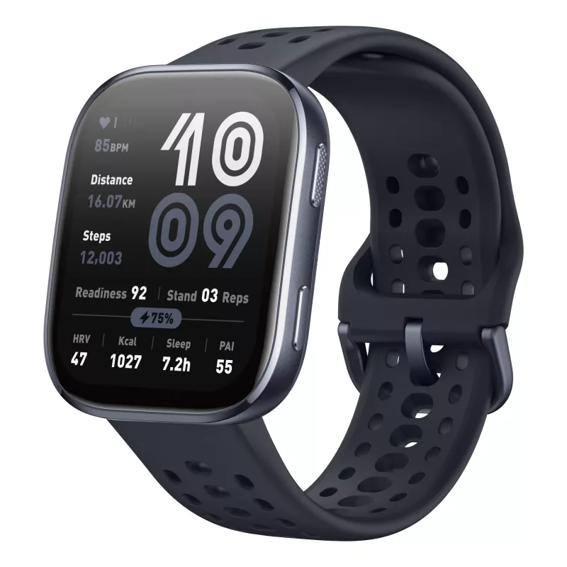 Amazfit Bip 6 Czarny 5 cm (1.97 cala) AMOLED Cyfrowy 390 x 450 pikseli Ekran dotykowy GPS (satelitarny)