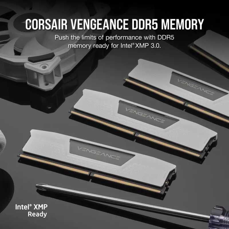 Corsair Vengeance CMK32GX5M2B6000Z30W, 32 GB, 2 x 16 GB, DDR5, 6000 MHz, 288-pin DIMM, Weiß