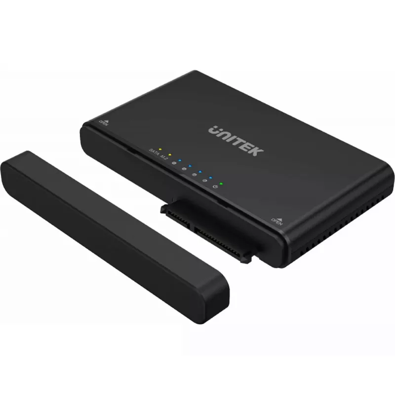 Hub USB-C Unitek S1222A SolidForce+ — HDMI 4K, Ethernet, SATA III, 10 Gbit/s, obudowa aluminiowa, czarny