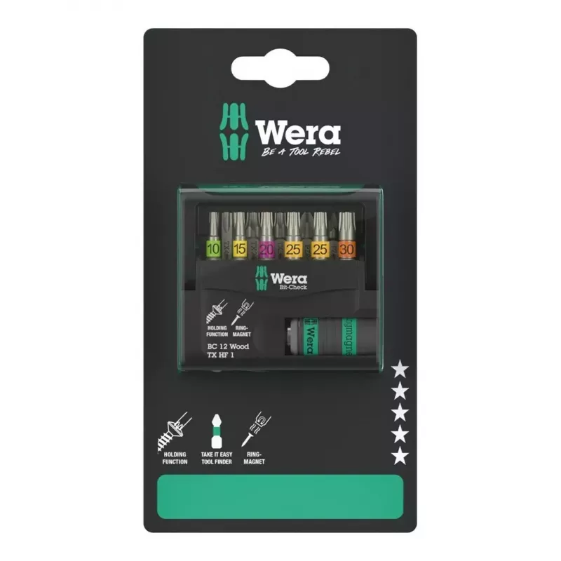 Wera 05073641001 Bit-Check 12 do drewna TORX HF 1 SB zestaw bitów