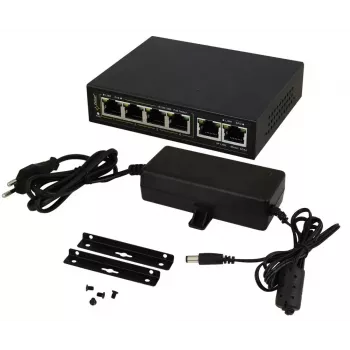 PULSAR Gigabit PoE Switch SG-64 — 4 porty PoE, 2 porty uplink