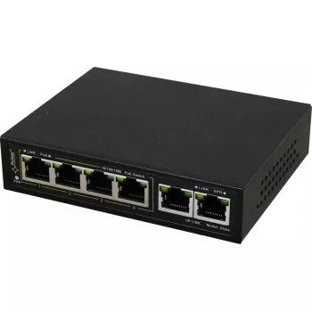 PULSAR Gigabit PoE Switch SG-64 — 4 porty PoE, 2 porty uplink
