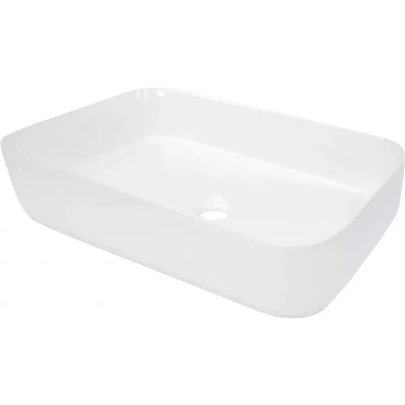 Nablatowa umywalka ceramiczna Deante CDY_6U5S biała okrągła
