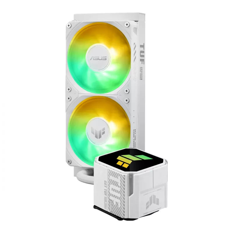 Chłodzenie cieczą typu all-in-one ASUS TUF GAMING LC III 240 ARGB WHT – chłodnica 240 mm, 2 wentylatory 120 mm, PWM, białe