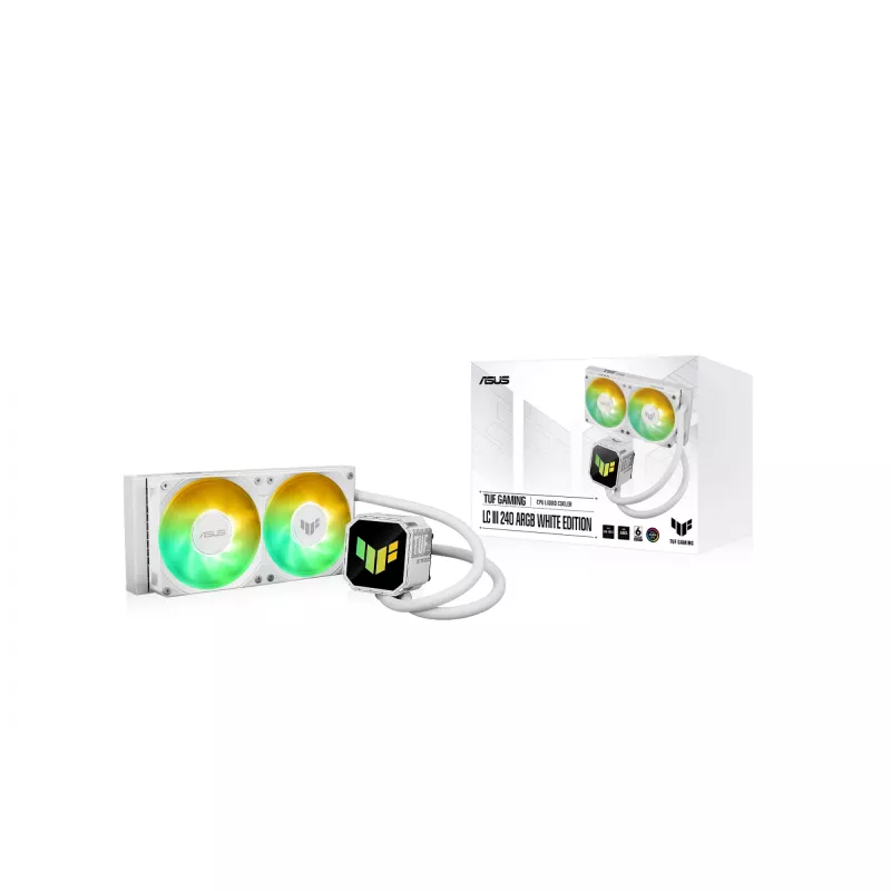 Chłodzenie cieczą typu all-in-one ASUS TUF GAMING LC III 240 ARGB WHT – chłodnica 240 mm, 2 wentylatory 120 mm, PWM, białe