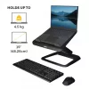 Podstawka pod laptopa Fellowes na biurko – Hana LT – podstawka pod laptopa do domu i biura – regulowana podstawka pod laptopa z 3 poziomami regulacji wysokości – maks. rozmiar monitora 19 cali, maks. waga 4,5 kg – czarna