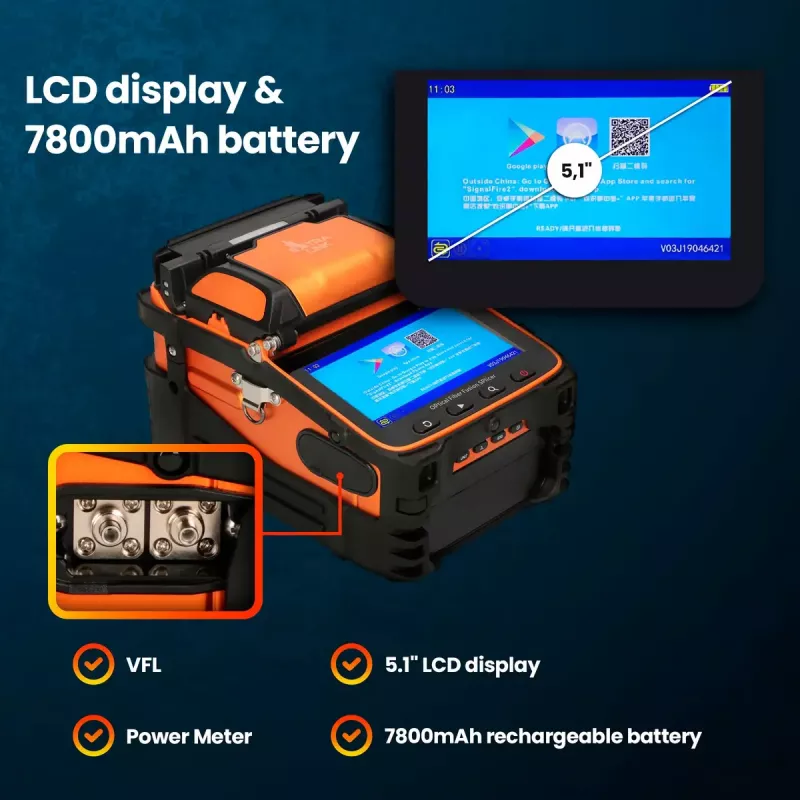 Spawarka światłowodowa Extralink AI-9 7800mAh bateria lampka LED LCD 5.1 cala