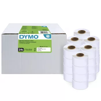 Etykiety adresowe DYMO Authentic LabelWriter | 28 mm x 89 mm | 24 rolki po 130 etykiet łatwych do odklejenia (3120 etykiet) | Samoprzylepne | do drukarek etykiet LabelWriter