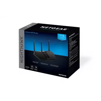NETGEAR Nighthawk AX/5-Stream AX2400 WiFi 6 Router (RAX30) router bezprzewodowy Gigabit Ethernet Dwuzakresowy (2,4 GHz / 5 GHz) Czarny