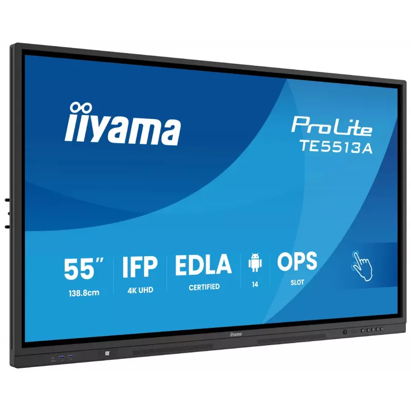 Monitor iiyama 55 cali TE5513A-B1AG 54.6 cala Interaktywny Panel Płaski 4K Ultra HD 3840 x 2160