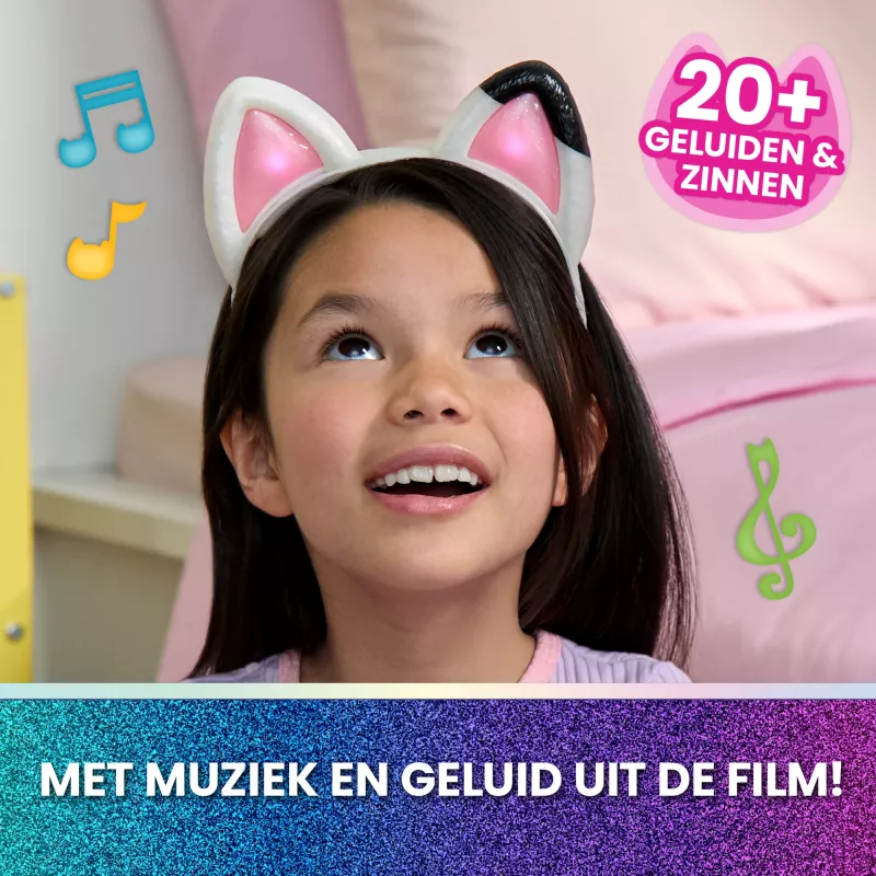 Gabby's Dollhouse: Film, Meow-mazing Interaktywne Uszy, Opaska ze Światłami, Dźwiękami i 3 Trybami Zabawy, Zabawki dla Dziewczynek i Chłopców od 3 Lat