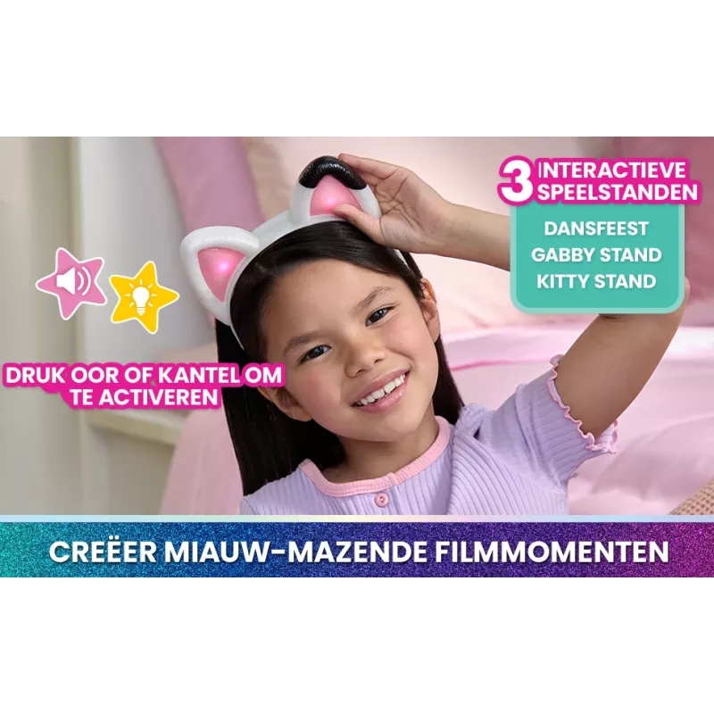 Gabby's Dollhouse: Film, Meow-mazing Interaktywne Uszy, Opaska ze Światłami, Dźwiękami i 3 Trybami Zabawy, Zabawki dla Dziewczynek i Chłopców od 3 Lat