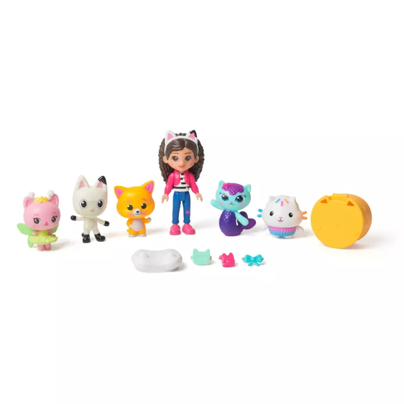 Gabby's Dollhouse DREAMWORKS The Movie, Zestaw Cat-venture Crew, 11-elementowy zestaw figurek z akcesoriami, zabawki dla dziewczynek i chłopców od 3 lat