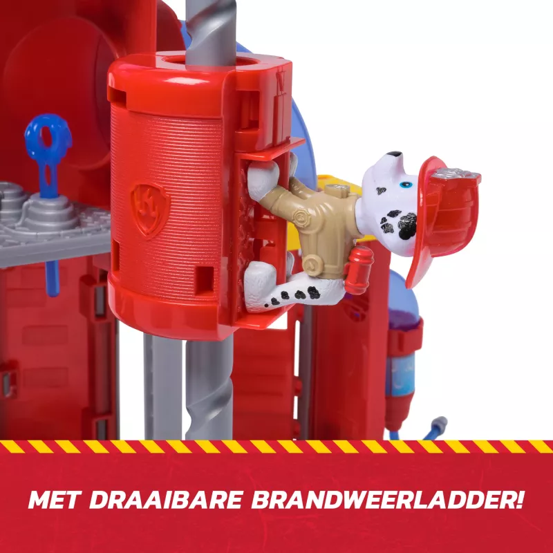 PAW Patrol Centrum Dowodzenia Ratownictwa Pożarowego z Figurką Marshalla, Wozem Strażackim, Światłami, Wyrzutnią i Efektami Dźwiękowymi, Zabawka dla Dzieci od 3 Lat