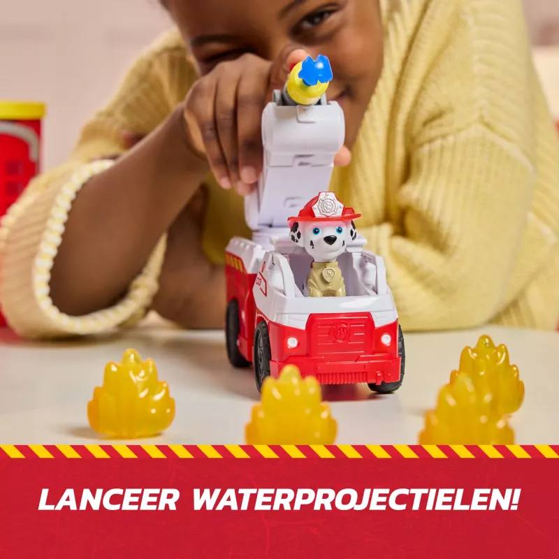 PAW Patrol Centrum Dowodzenia Ratownictwa Pożarowego z Figurką Marshalla, Wozem Strażackim, Światłami, Wyrzutnią i Efektami Dźwiękowymi, Zabawka dla Dzieci od 3 Lat