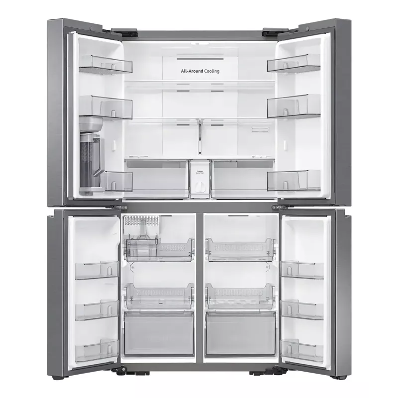 Lodówka typu side-by-side Samsung RF59C701ES9 — French door, 649 L pojemności całkowitej (390 L chłodziarka / 269 L zamrażarka), Srebrny